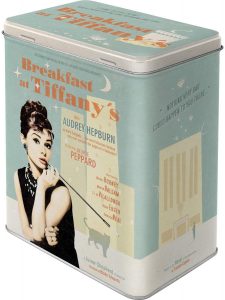 Lata metálica Estilo Retro diseño de Audrey Hepburn